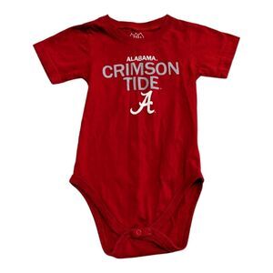 Wes And Willy Alabama Crimson Tide Red Baby Onesie